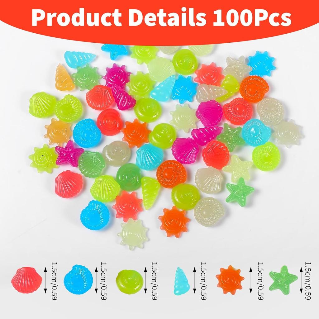 100 Pcs Glow in The Dark Rocks, Mixed Color Aquarium Glow Stones Rocks Luminous Pebbles Outdoor Decorations Stones Pebbles Glowing Stone for Fish