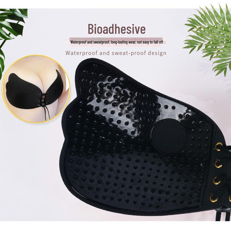 Butterfly Wing Push-Up Bra with Invisible Strapless Design and Nipple Covers