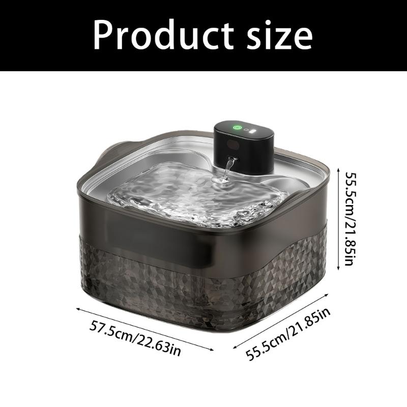 Transparent Black Large Capacity USB Powered Pet Water Fountain with flows System Cats Quiet Pump operations Easy to Design