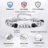 Fashion Hiphop Irregular Beaded Natural Stone Bracelets, Simple Vintage Stainless Steel Adjustable Bracelet for Men Jewelry