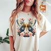 Vintage Women Celestial Moth Tshirt Boho Astrology Print Dark Academia Shirt Crewneck Casual Daily Unisex Y2K Top Streetwear