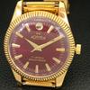 HAND-WINDING VINTAGE SWISS MENS REFURBISHED RED COLOR DIAL WATCH a707395-1