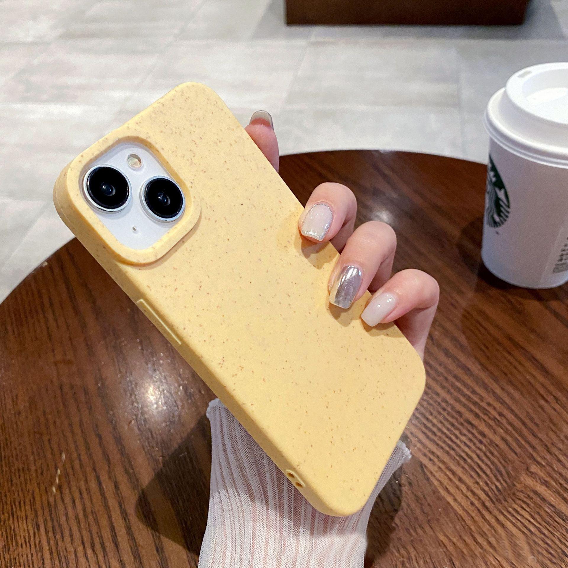 

Simple Solid Color Wheat Shell Suitable for IPhone 16 Mobile Phone Case Apple 15 Protective Case Apple 16