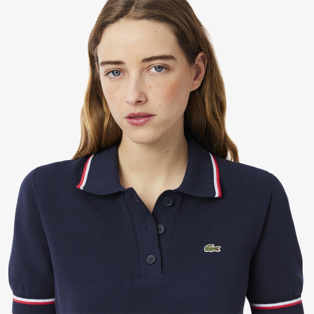 Lacoste Women's Color-Tipped Polo Sweater AF9283-55GGWI