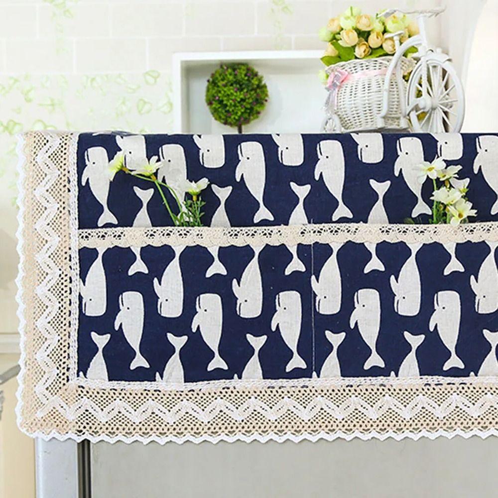 1Pcs Dustproof Refrigerator Cloth Cotton Linen Washing Machine Towel Fridge Protection Cover