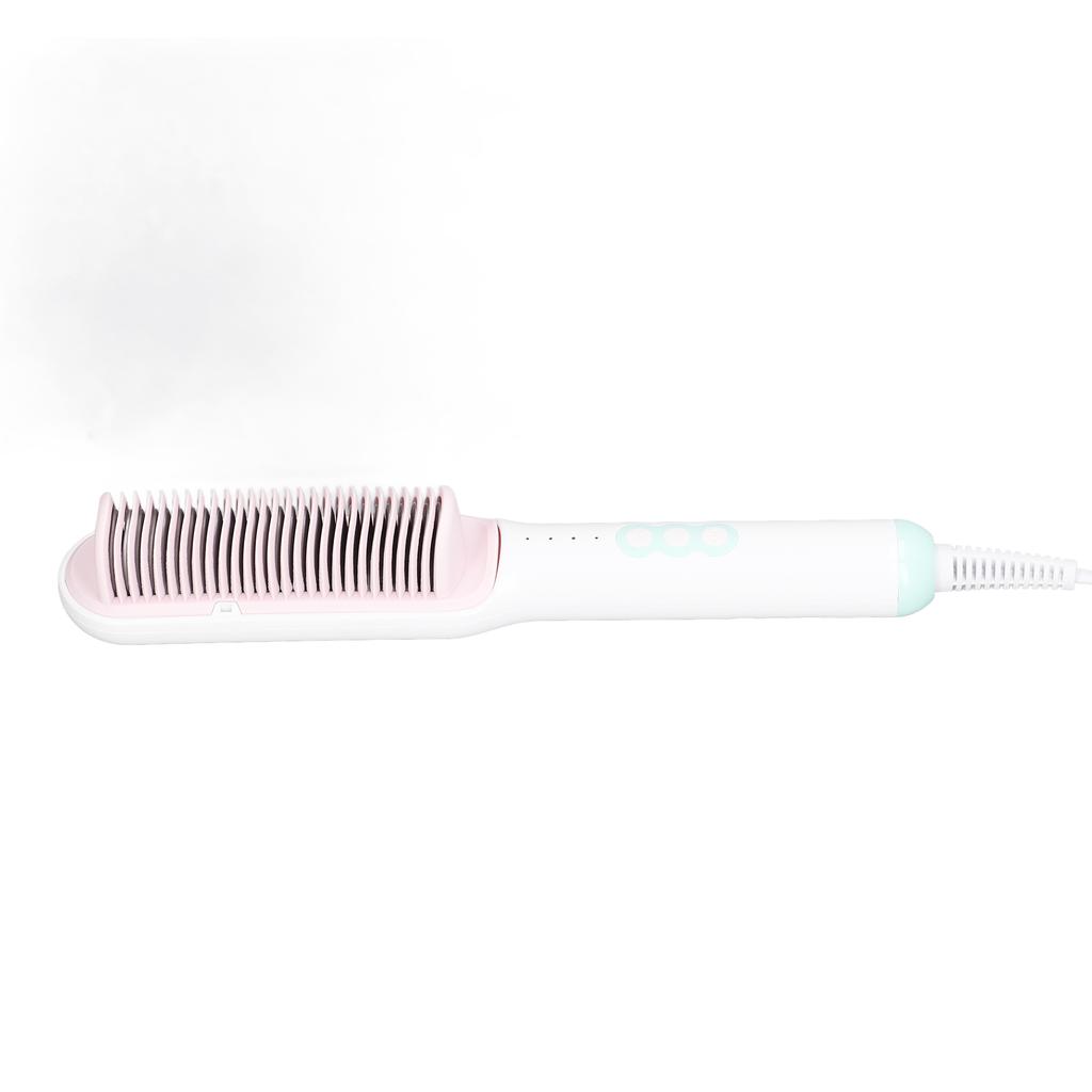 Hair Straightener Brush 3D Teeth 4 Temperature Mode Ionic Coating Auto Off Straightening Comb for
