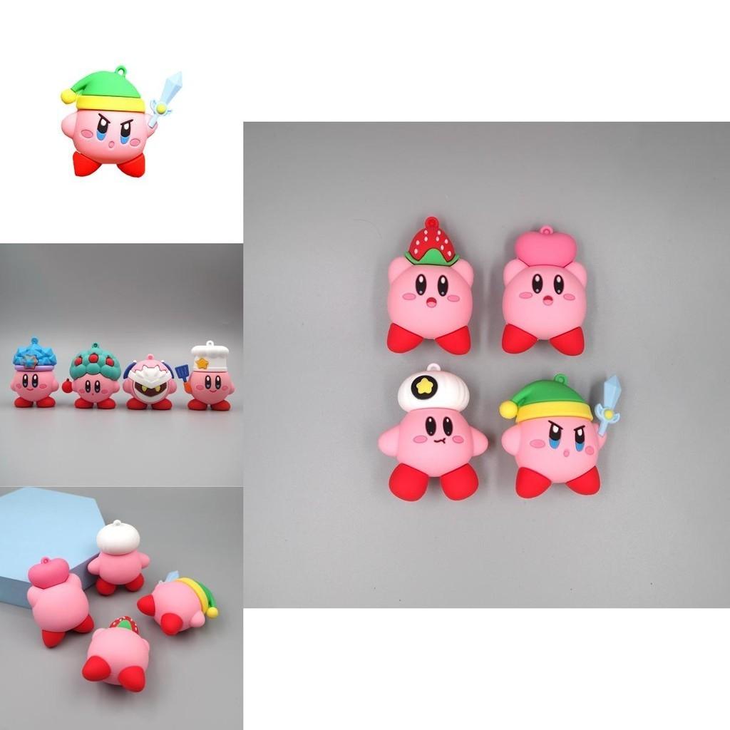 Charming Kirby Anime Games Cute Cartoon Pink Kirby Waddle Dee Doo Pvc Doll Ornaments