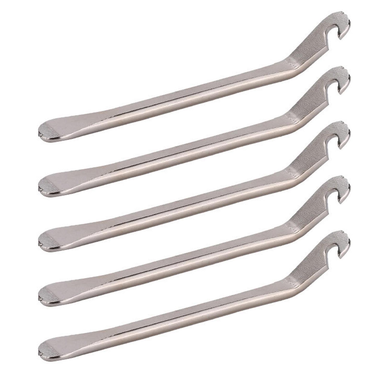 

5Pcs Bicycles Tyre Lever Tube Remover Tool Portable Steel Bike Tire Opener Crowbar Mountain Bike Tire Removal Tool серебряный