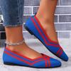 Spring New Flat-soled Single Shoes Women's Fly-woven Woven Shoes Pointed Knitted Egg Roll Shoes Large Size