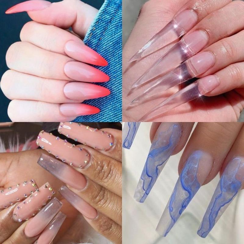 100pcs Quick Building Mold Tips Poly Nails Gel Fingers Extension Forms Nail Art UV Builder Acrylic False Fake Nail Tools