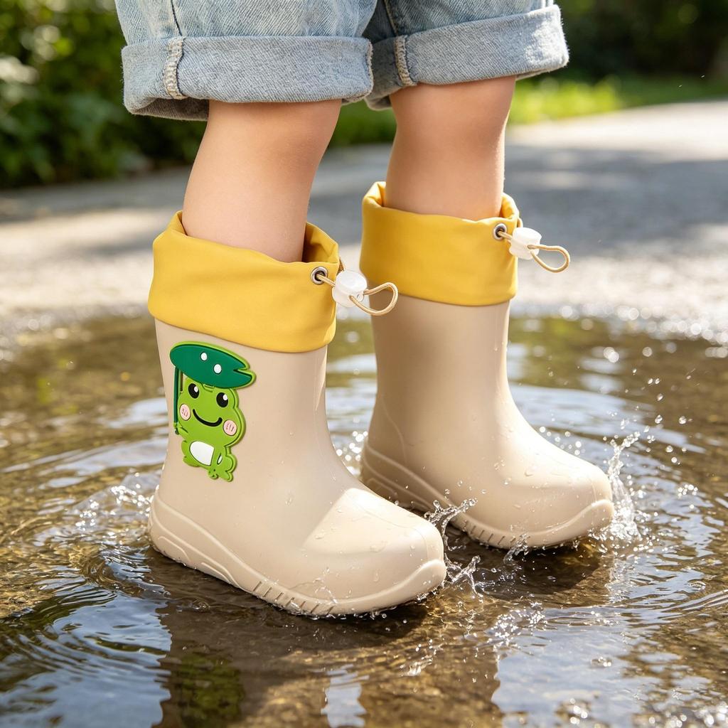 Cartoon Frog Children's Waterproof Rain Boots for Kids & Toddlers