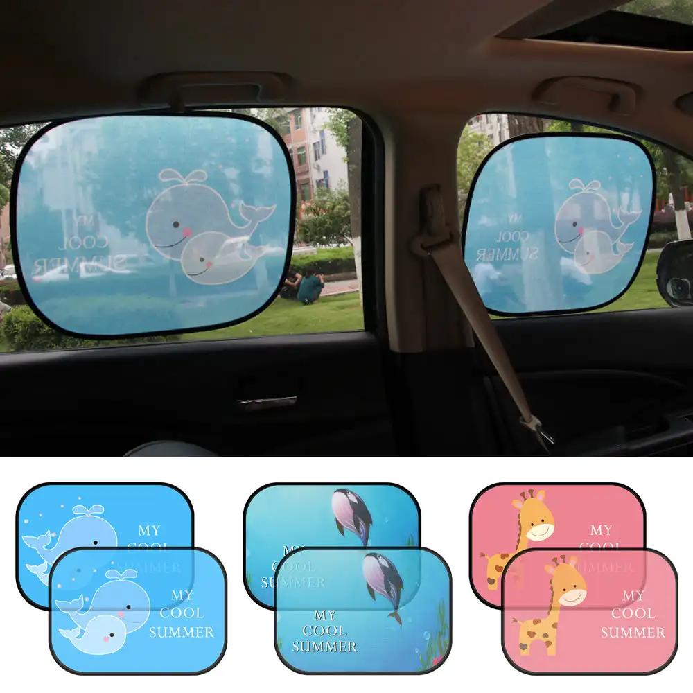 Cartoon Car Window Sun Shade Side Mesh Cover Curtain Sunshade Sun Visor For Car Trunk RV Travel Supply