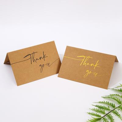 6pcs Thank You Folding Card Gift Kraft Message DIY Decoration Holiday Greeting Card Envelope Seaing Sticker Student Stationery