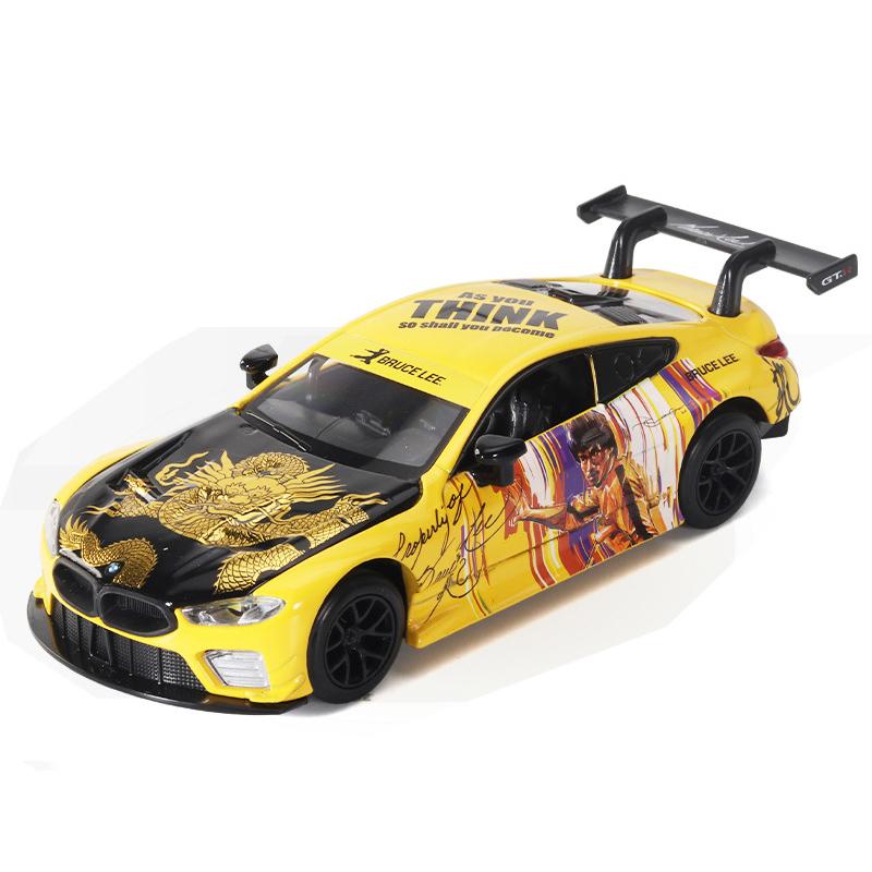1/32 BMW M8 GTE Collaboration Version Alloy Sports Car Model Diecasts Metal Racing Car Vehicles Model Sound Light Kids Toys Gift