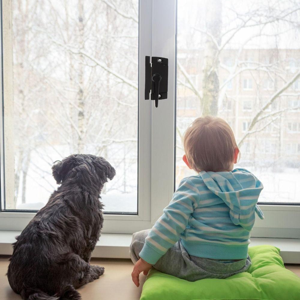 Black Color Sliding Window Sash Locks Mounting Base Crescent Design Security Sash Locks Wear Resistant Anti-Rust Cam Lock