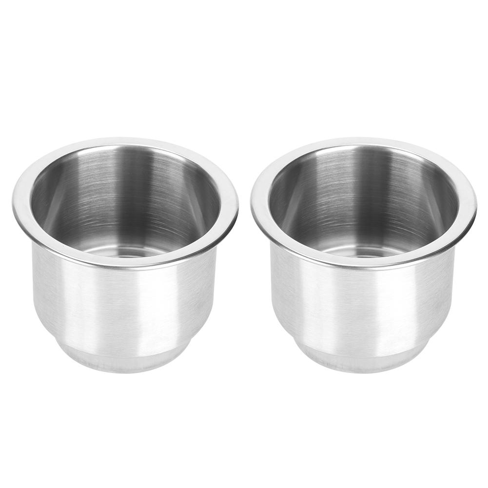 2Pcs Silver Stainless Steel Beverage Rack Bottle Holders Cup Stand Boat Supplies