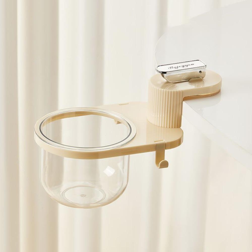 

Rotating Deskside Trash Can Suction Cup Wastepaper Basket Practical Mini Waste Basket Office бежевый