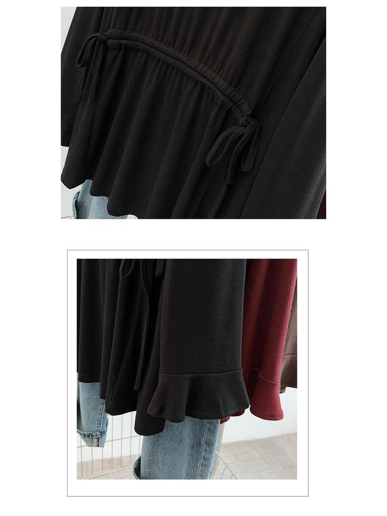 Plus Size Autumn Round Neck Ribbed Pullover Base Layer for Women - Slimming & Versatile