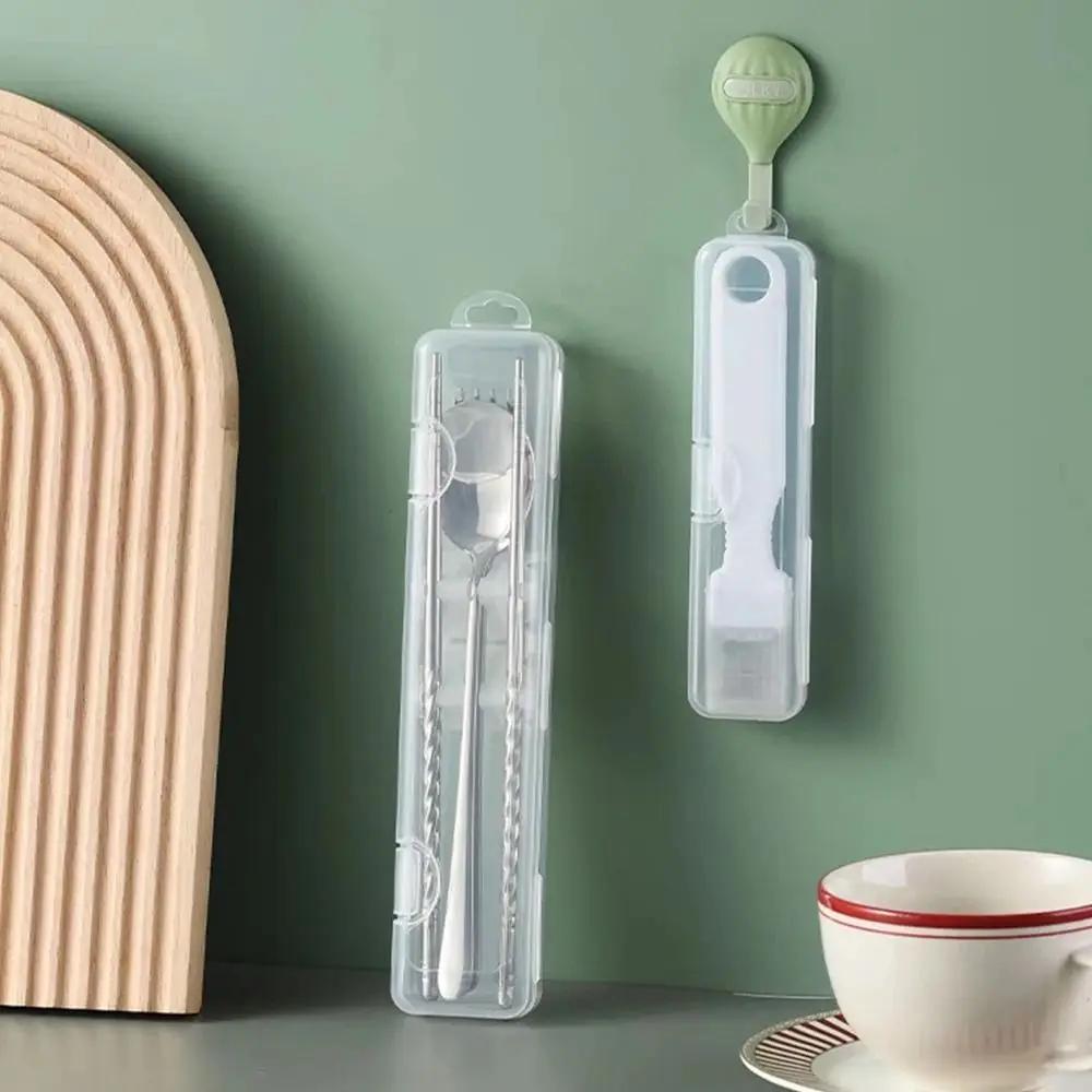2pcs Plastic Box Organizer Transparent Portable Makeup Brush Storage Box Eyebrow Pencil Tableware Chopsticks Box with Cover