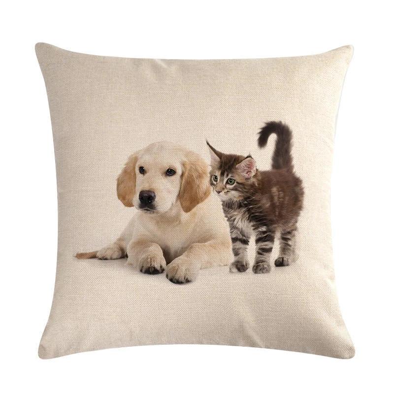 Mops Haustier Hund Muster Baumwolle Leinen Überwurf Kissen Kissenbezug Auto Haus Sofa Bett Dekorative Kissenhülle Funda Cojin