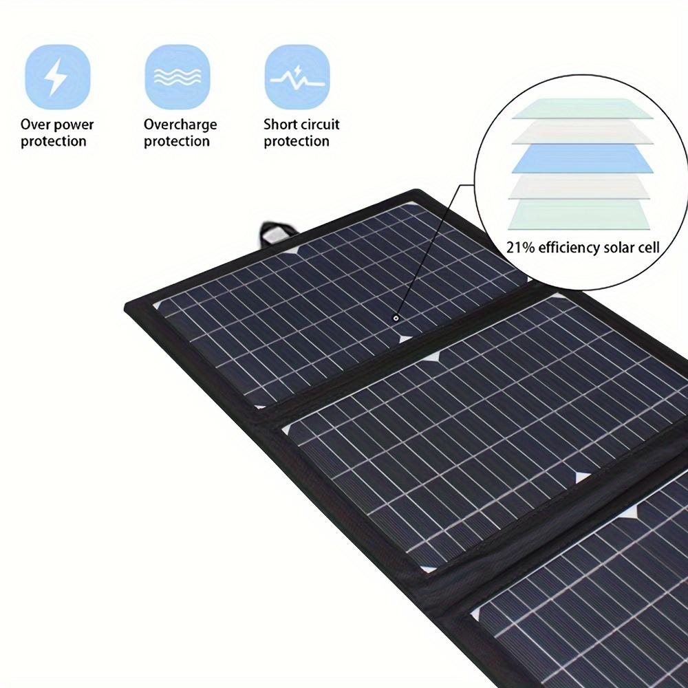 Cargador de panel solar plegable portátil, kit de panel solar de alta eficiencia de 18V, QC3.0 DC3.0, adecuado para camping