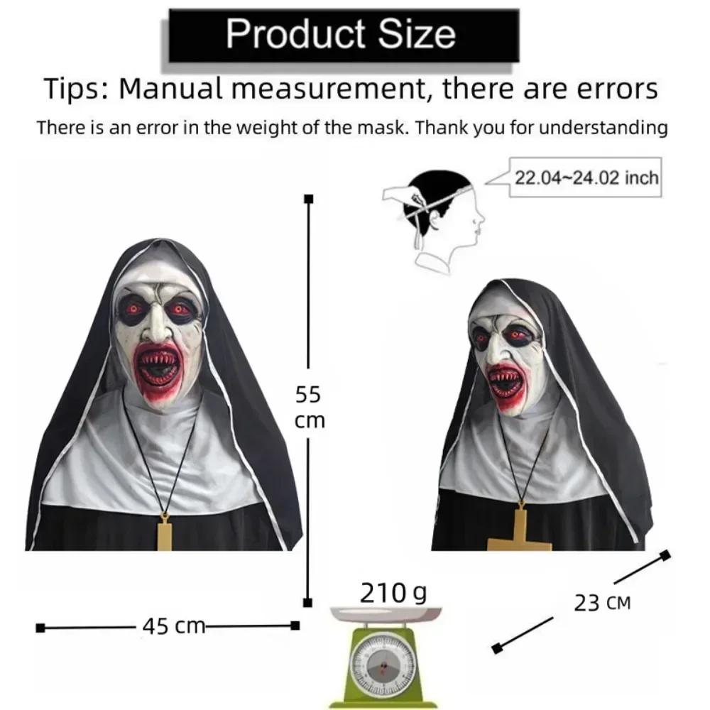 Halloween Party Masks Masquerade Horror Nun Cosplay Costume Horror Films Cosplay Halloween Latex Open Mouth Nun MaskHelmet Party