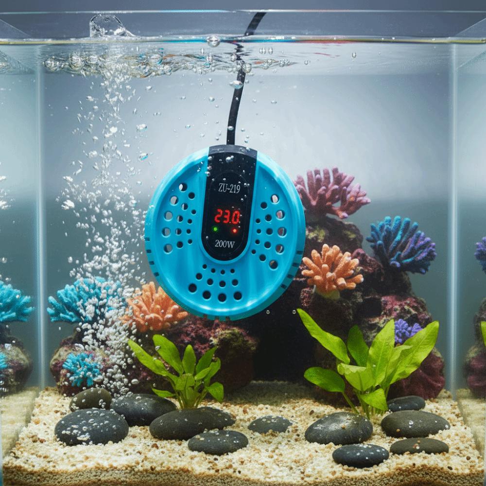 17-34°C Aquarium Turtle Heater LCD Display Low Water Level Fish Tank Submersible Heater Automatic Temperature Controller