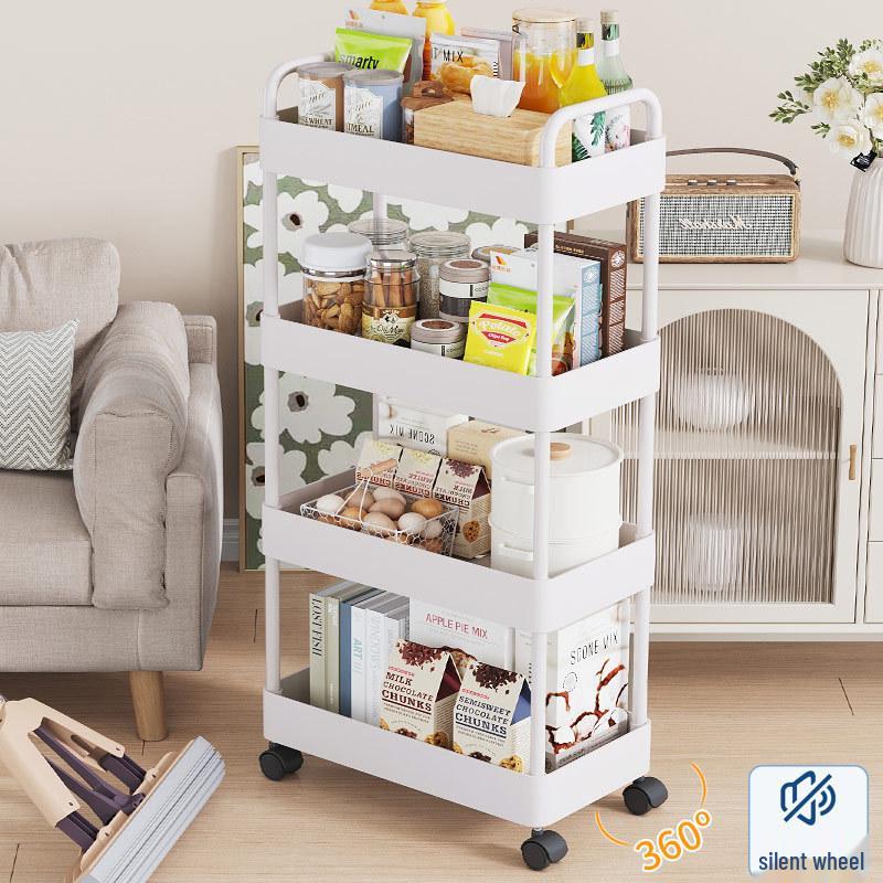 Compact Multi-Layer Rolling Storage Rack for Kitchen, Dorm, or Bathroom