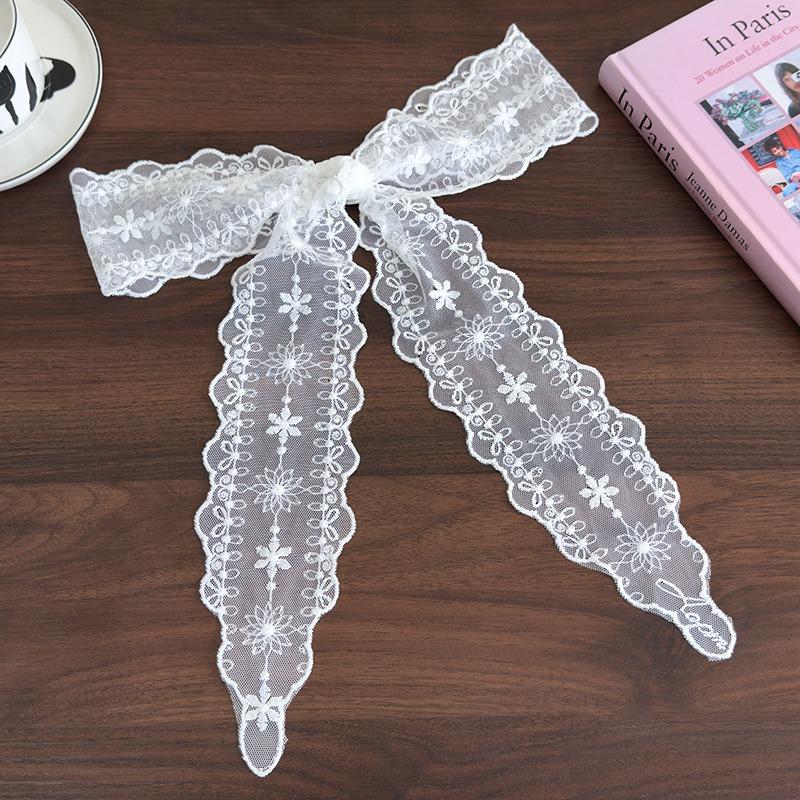 Sweet Sen Style White Lace Long Hair with Butterfly Tie Hair Rope Vigorous Girl Braid Versatile Hair Braiding Magic Weapon