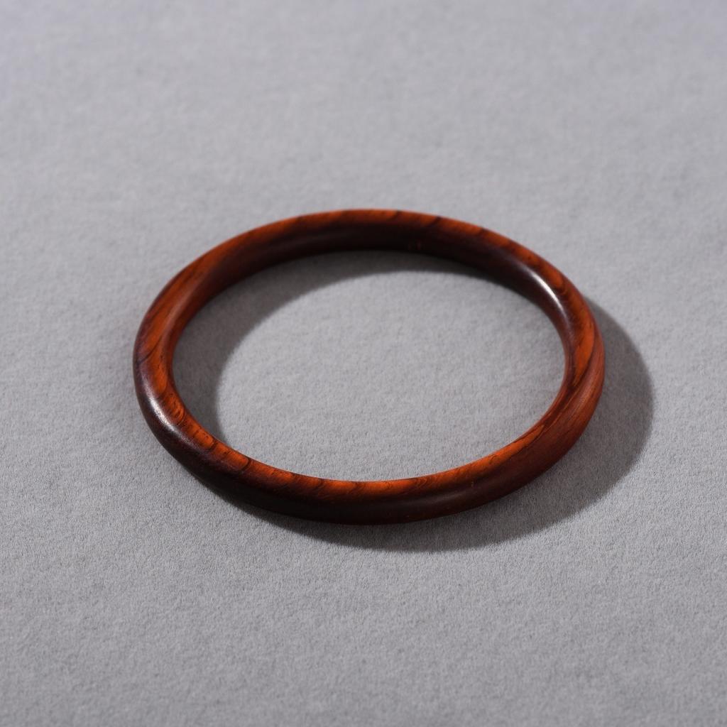 Chinese Style Personality Unique Retro Fashion Simple Black Red Sandalwood Thin Square Wood Grain Plain Ring Bracelet Women