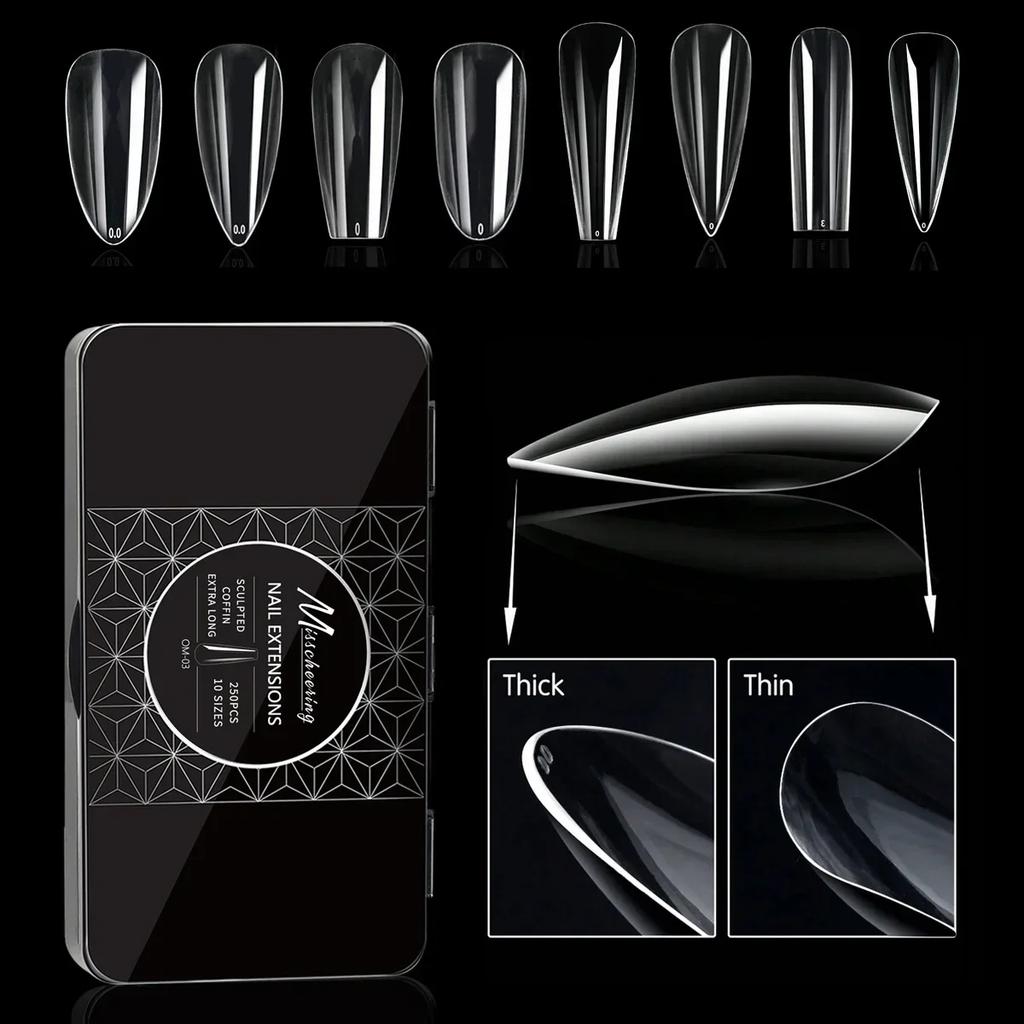 Soft Gel False Tips Natural Sculpted Ballet Coffin Almond Fake Nails Full Cover Premium Press On Nails Nail Supplies