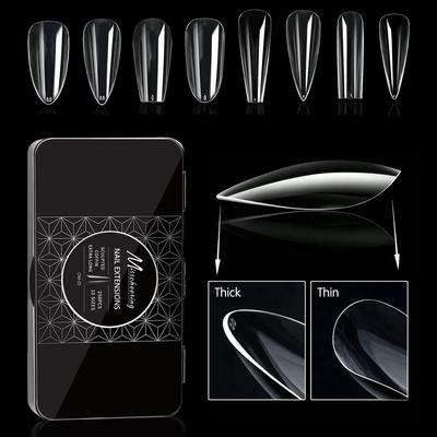 Мягкие гелевые накладные ногти Natural Sculpted Ballet Coffin Almond Fake Nails Full Cover Premium Press On Nails Nail Supplies