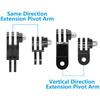 Adjustable Extension Pivot Arm Adapter 3-Way Arm Quick Release Buckle Screws For Gopro Hero 11 10 9 8 7 SJCAM DJI AKASO Insta360