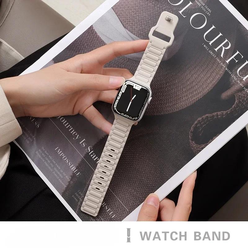 Silicone Strap for Apple Watch Band Ultra 49mm 46mm 45mm 44mm 42mm 41mm 40mm Wristband iwatch Series 10 9 8 7 6 SE 5 4 Bracelet