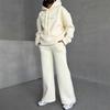 ins autumn and winter new loose hooded lazy style letter printing trend fashion set two-piece sweater set