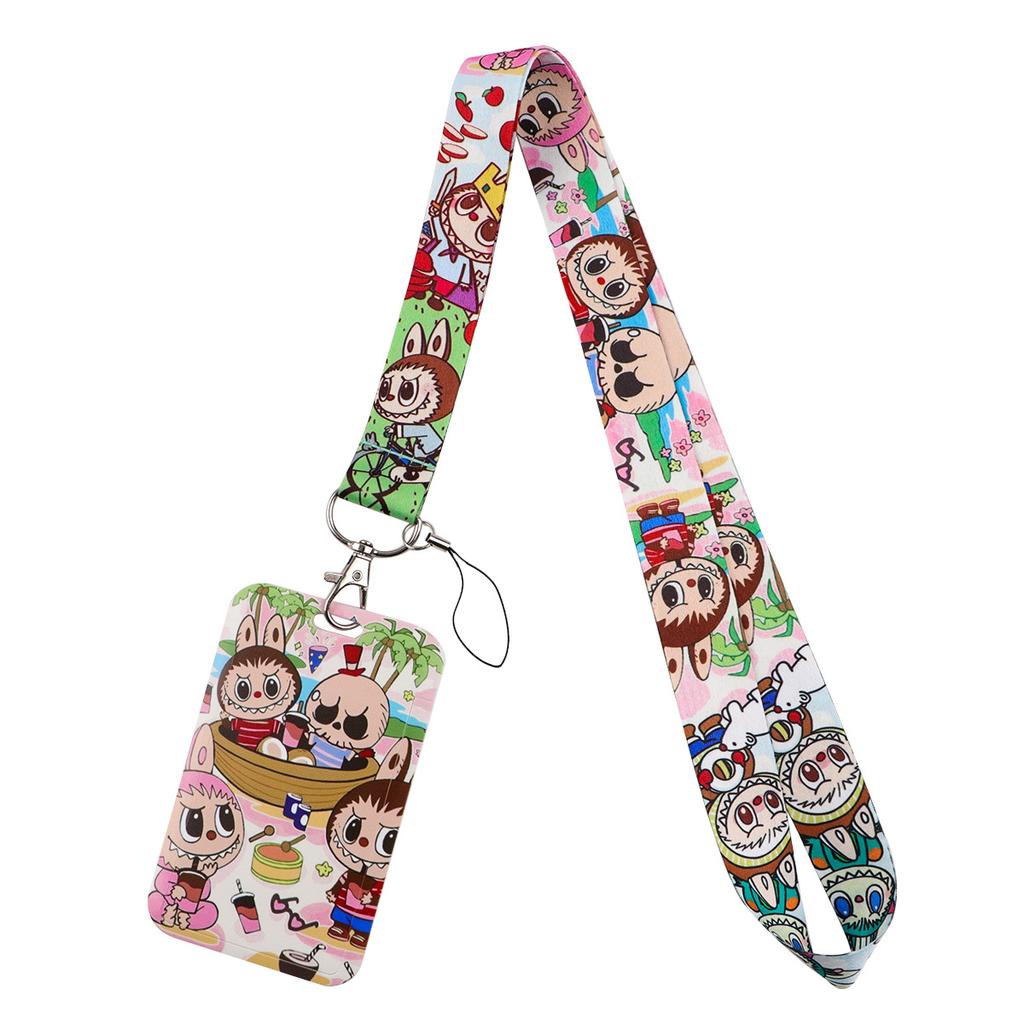 Badge Holders Card Pocket  Adjustable Neck Strap for ID Cards, Office, School - Soft Fabric Lanyard for Nurses, Teachers, Kids
