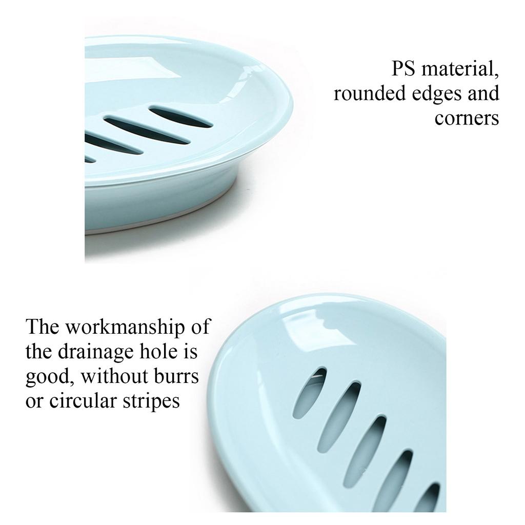 Oval Soap Dish with Drainage Slots Durable Plastic Construction Easy to Clean Compact Design Suitable for Bathroom and Kitchen Use