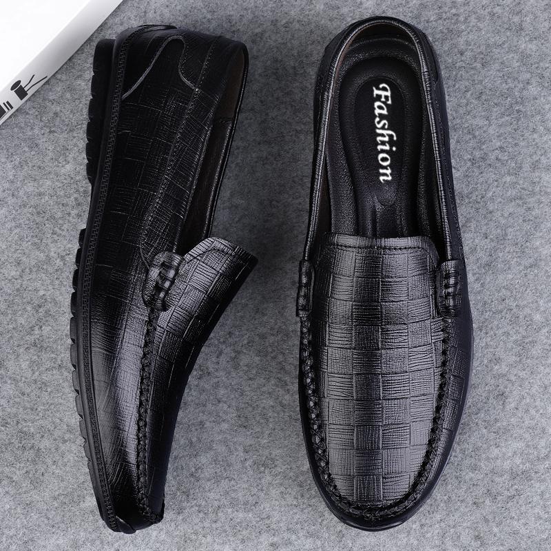 Fashion Luxury Brand Male Casual Shoes British Style Genuine Leather Loafers Comfy Slip On Moccasin High Quality Men's Business Shoes