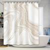 Luxury Marble Shower Curtain Set with Gold Glitter Spots Perfect for Bathroom Decor (#2078534961)