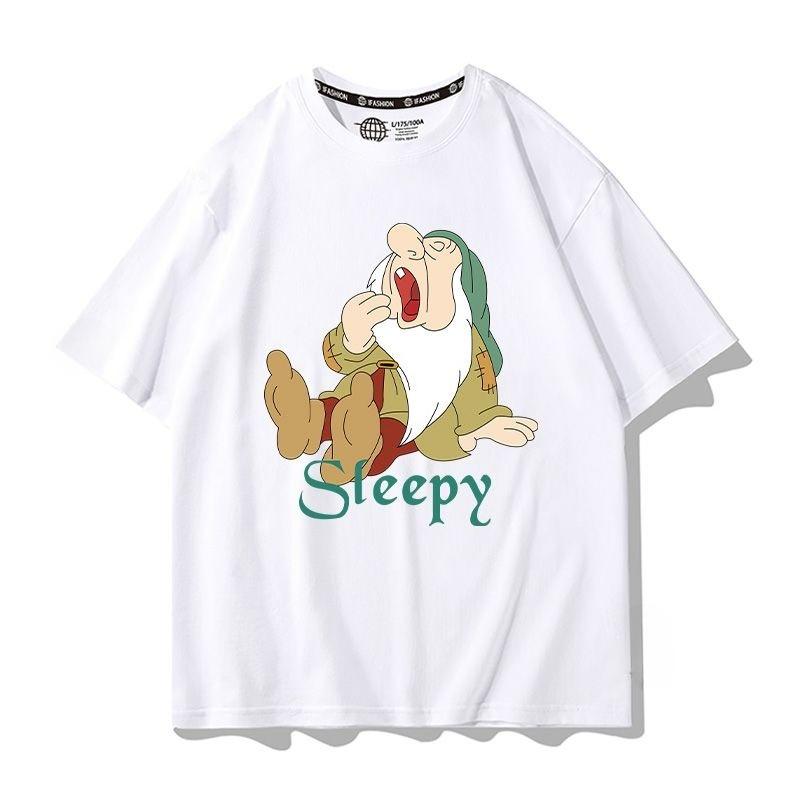 2026 New Seven Dwarfs Print Short Sleeve TShirt Summer Fashion Casual and Versatile Short Sleeve Loose Plus Size Top S