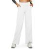 Women's Casual High-waisted Straight-leg Pants, Loose Pocket Yoga Pants