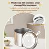 1.3L Stainless Steel Grease Filter Container, Easy-Clean Oil Bottle with Lid & Strainer, High Temp Resistant.