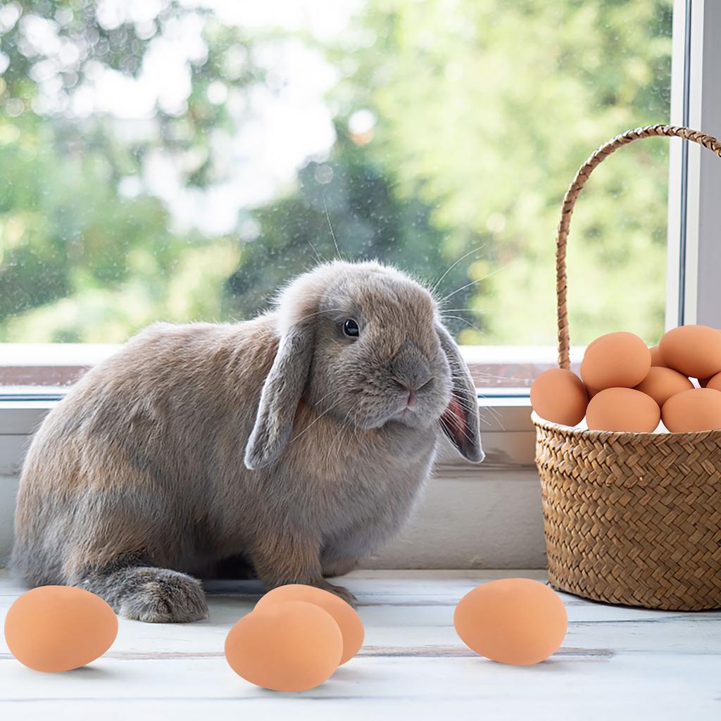 12 Pcs Mini Bouncy Balls Dog Egg Toys Soft Rubber Bouncing Brown Fake Eggs Bulk For Party Favors Funny Pet Toy (55 Mm/2.16 Inch)