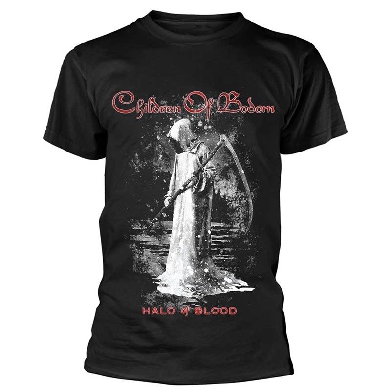 Hot Children of Bodom's Dark Metal Band "Death God" Print Short-Sleeved Cotton T-Shirt