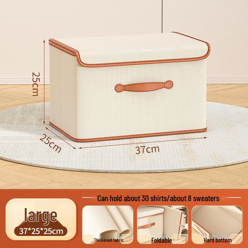 Cutie de Depozitare Pliabilă pentru Garderobă de Mare Capacitate cu Capac pentru Haine și Articole de Îmbrăcăminte pentru Dormitor