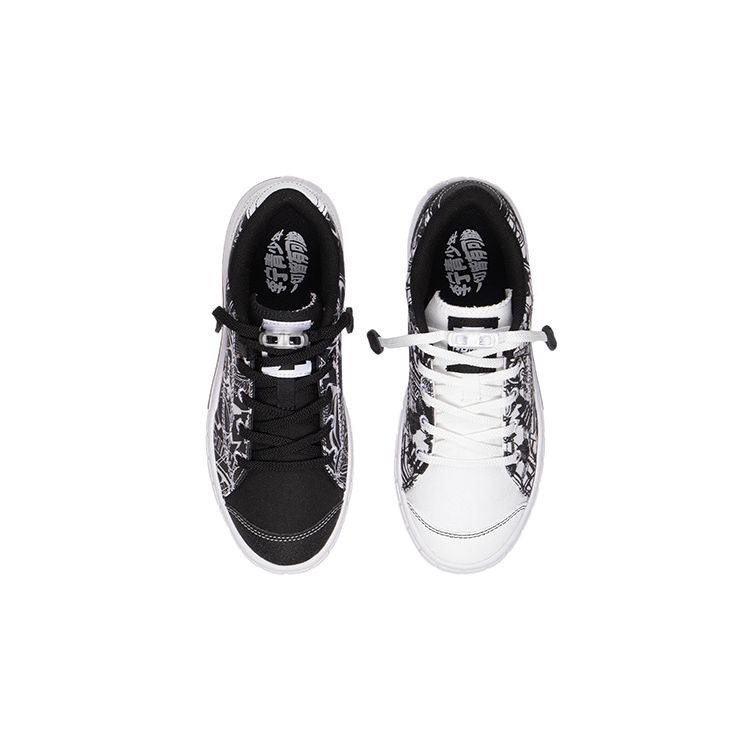 LiNing Youth  Smoke Scene Sports Casual Wear Durable Lightweight Breathable Low-Top Skate Shoes Kids Sneakers Black White YKCS048-5