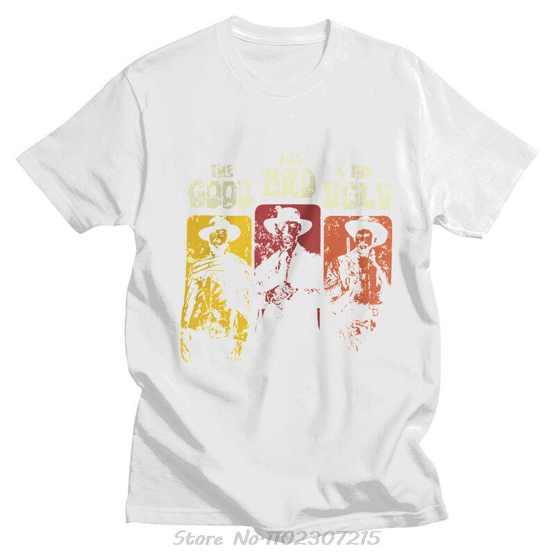

S5XLThe Good The Bad And The Ugly Men T Shirt Cotton Tees Clint Eastwood Tshirts ShortSleeve Il Buono Brutto Cattivo Tshirt 4XL