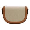 MCM Canvas Leather Saddle Crossbody Bag with Gold Logo Hardware for Daily Use