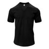 Men's V-neck Slim Fit Corduroy Casual Short Sleeve T-shirt, Solid Color