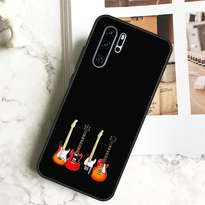 Vintage Music Guitars For Huawei Nova 12i 12s 11i 8i Y73 Y72 Y61 Y91 Y90 Y70 Y60 9 10 SE P30 P40 Lite P60 Pro Case